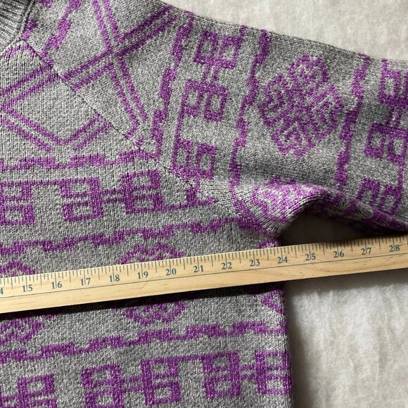 Lane Bryant Womens Gray Crew Neck Fair Isle Jumper Pullover Sweater Size 18/20 - Picture 6 of 8